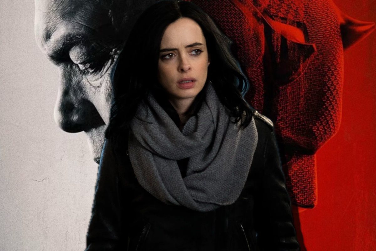 Krysten Ritter as Jessica Jones and Charlie Cox On Daredevil Born Again Season 2 Set